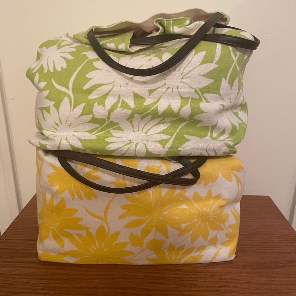 NWOT Two Totes Voluspa Tote & Beach Towel in Yellow and Lime Green